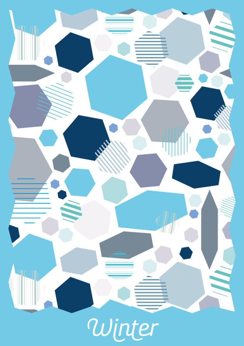 winter is coming - muster in blau