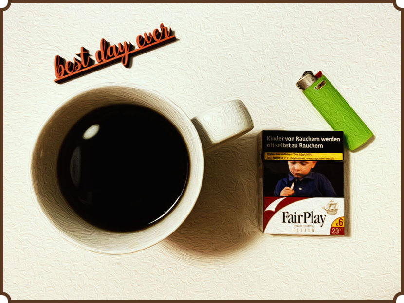 nuttenfrühstück kaffee und zigarette