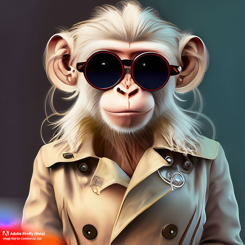 Affe mit cooler Brille